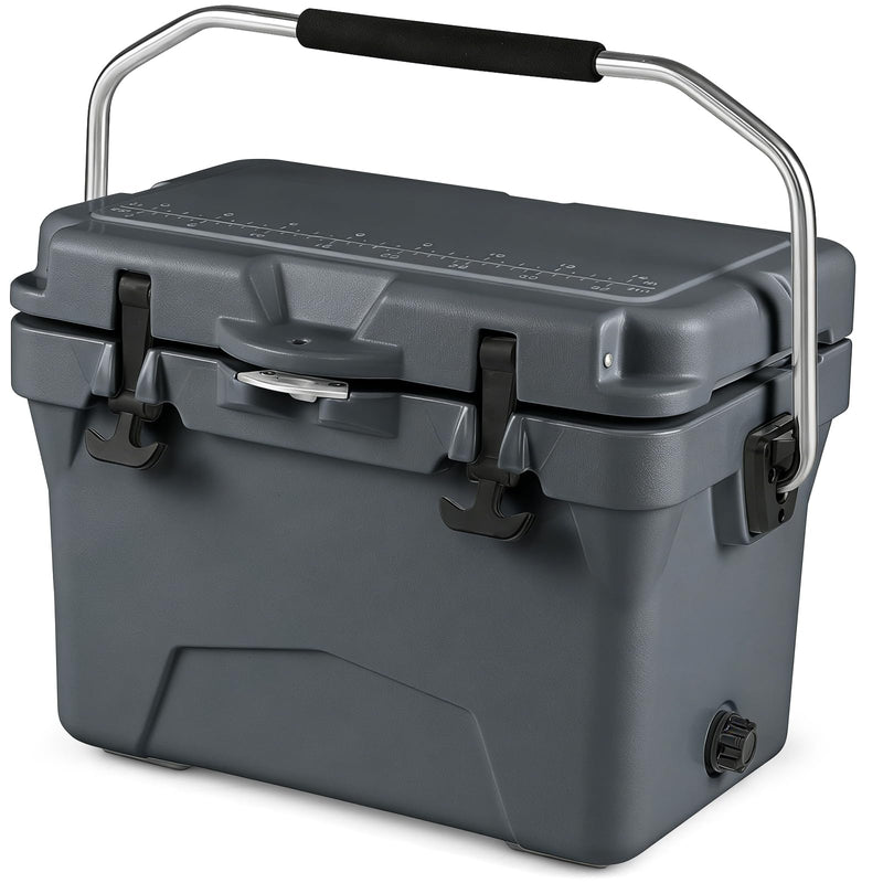 Load image into Gallery viewer, Goplus 20QT Insulated Ice Chest w/Portable Handles Cup Holders Ruler for Camping Fishing