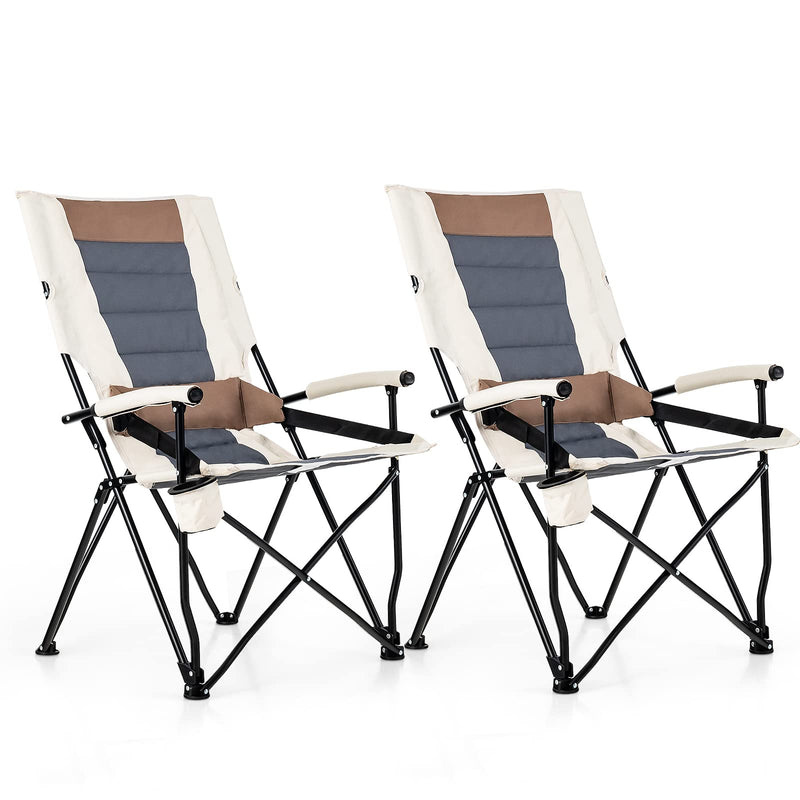 Load image into Gallery viewer, Goplus Camping Chairs, Portable Lumbar Back Beach Chair, Folding Chair for Outside, Fishing, Hiking, Picnic