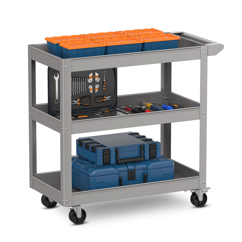 Load image into Gallery viewer, Goplus 3-Layer Service Utility Cart, Heavy Duty Unity Cart with Flat Handle