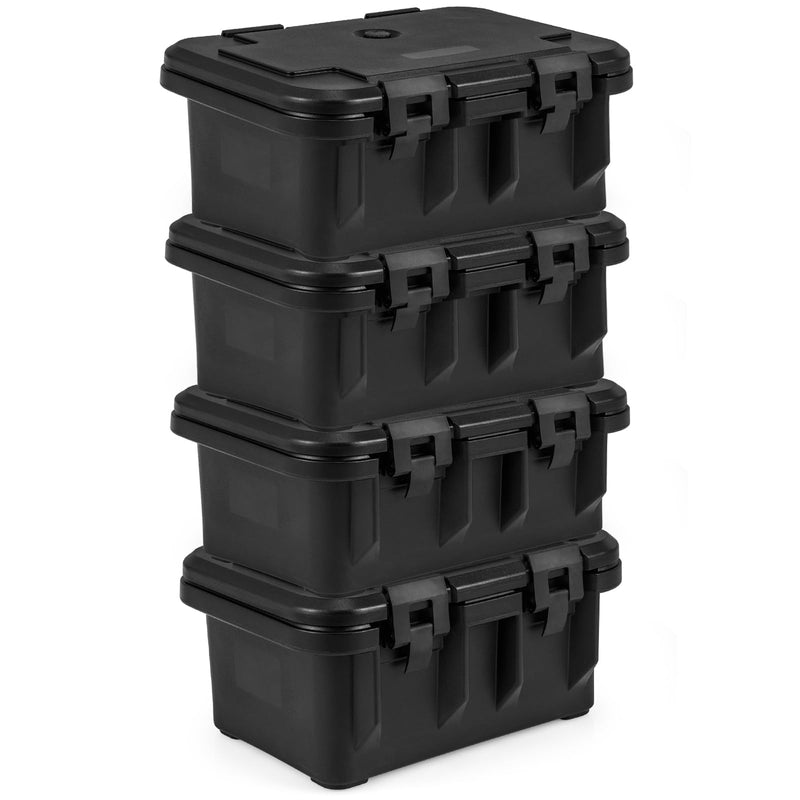 Load image into Gallery viewer, Goplus Insulated Food Pan Container, 31 QT Stackable Hot Box w/ 3 Transparent One-Third Pans with Lids