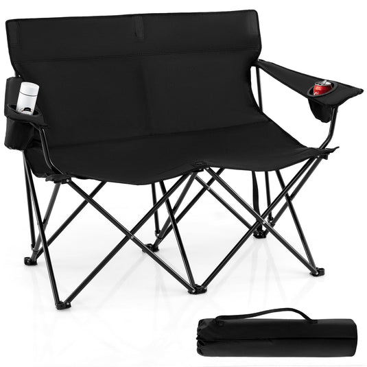 Goplus Double Camping Chair Oversized Heavy Duty Camping Loveseat