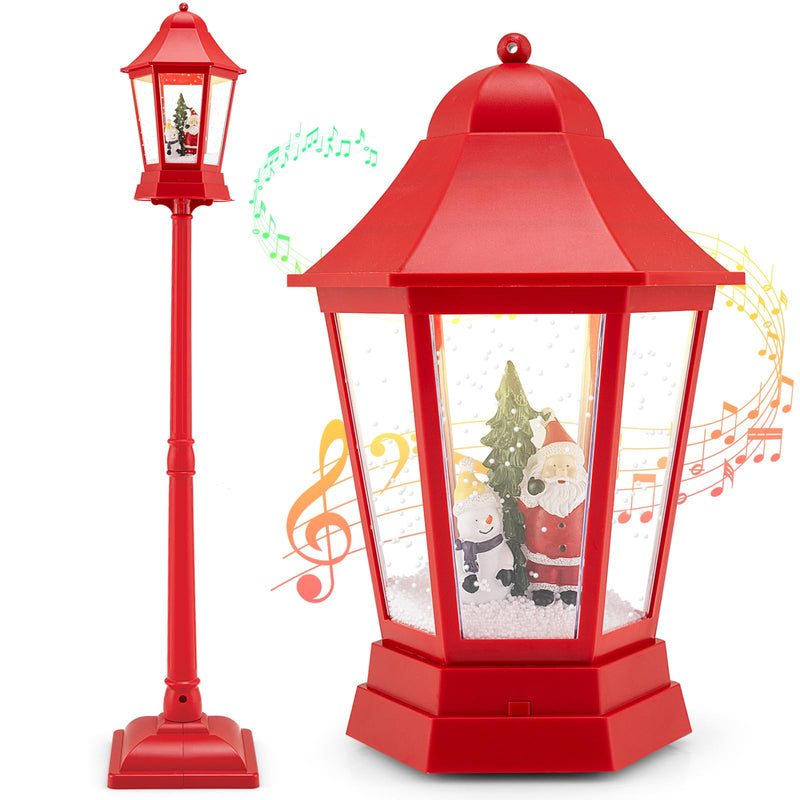 Load image into Gallery viewer, Goplus 5.3 Ft Christmas Snowy Street Lamp | 2-in-1 Musical Lamp Post & Snow Globe Lantern