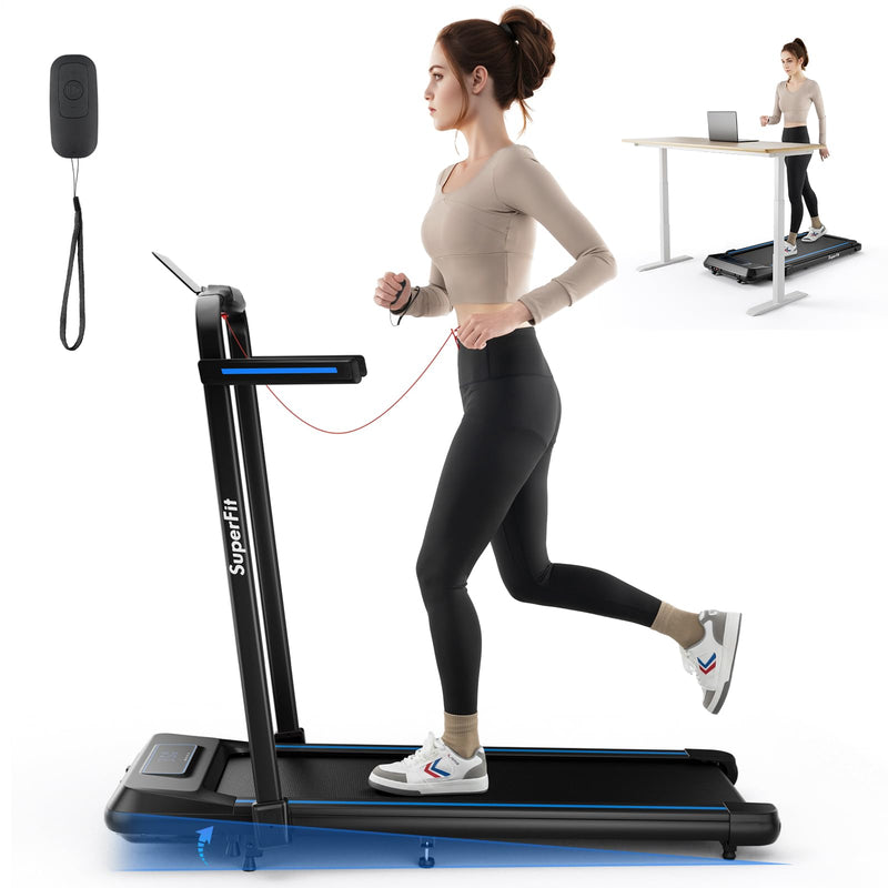Load image into Gallery viewer, Goplus 2 in 1 Folding Treadmill with Incline, 3.0HP Walking Pad, 265lb Capacity Under Desk Treadmill with Remote Control, APP and LED Display