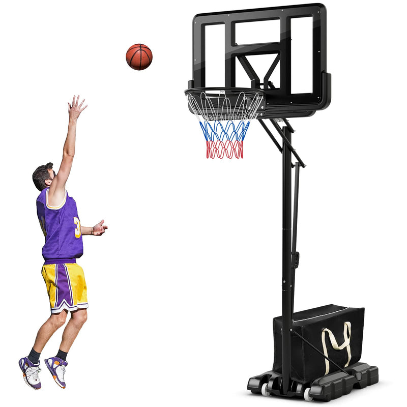 Load image into Gallery viewer, 8 to 10ft 5-Level Height Adjustable Basketball Goal Hoop Stand - Goplus