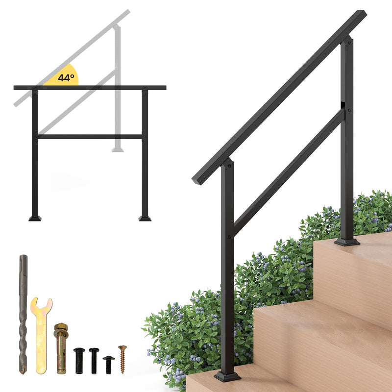 Load image into Gallery viewer, Goplus Handrail for Outdoor Steps Metal Hand Rail Fits 0-3 Steps