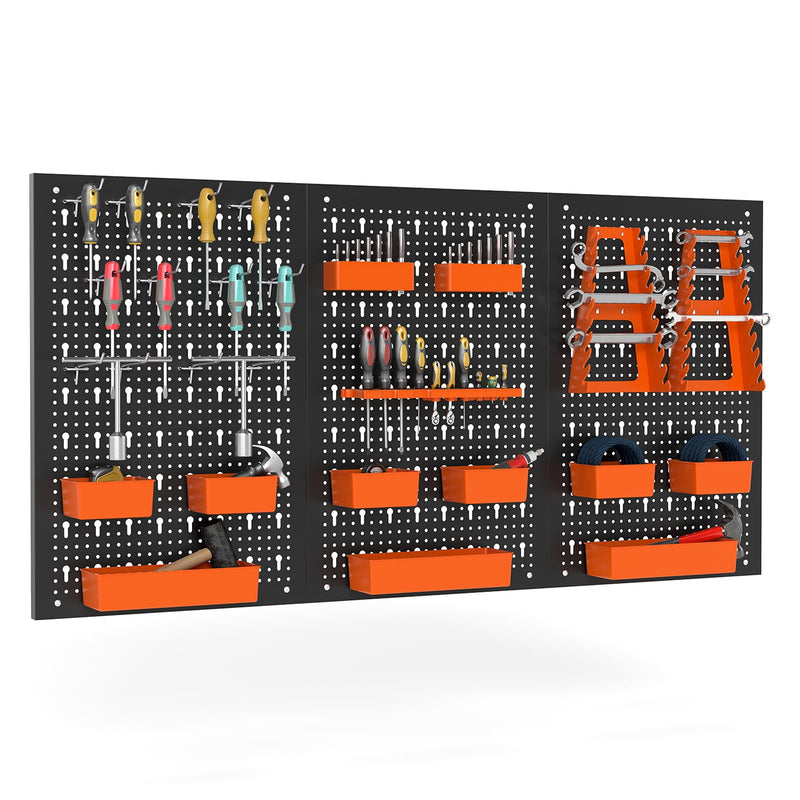 Load image into Gallery viewer, Goplus Pegboard Wall Organizer with Hammer Racks Tool Holders & Hooks