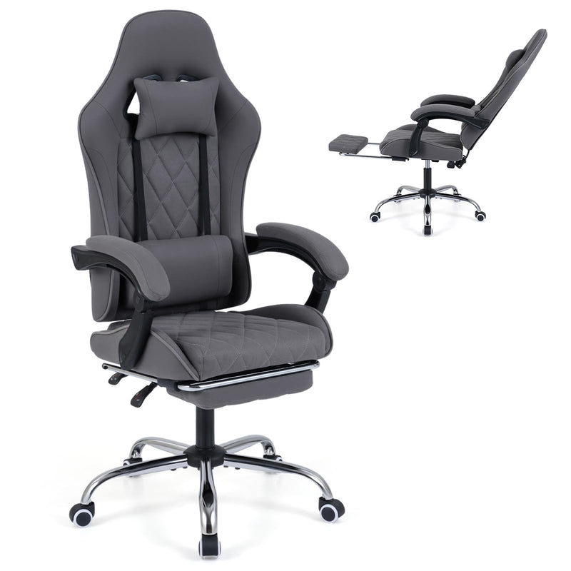 Load image into Gallery viewer, Goplus Ergonomic Gaming Chair with Linkage Armrests & Detachable Headrest for Home Office