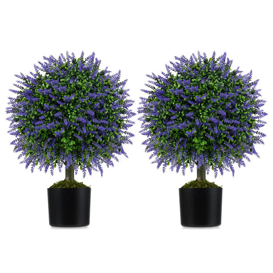 Goplus 22'' Artificial Wisteria Topiary Ball Tree with Vivid Wisteria