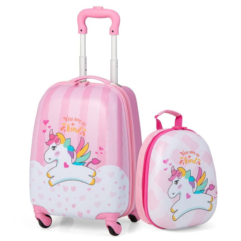 Load image into Gallery viewer, Goplus 2PC Kids Luggage, 12" & 16" Kids Carry On Luggage Set, Lightweight Spinner Suitcases
