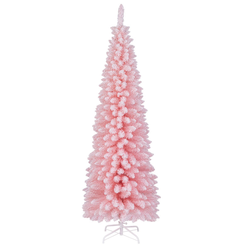 Load image into Gallery viewer, Goplus 6ft Pink Slim Pencil Christmas Tree, Artificial Unlit Skinny Xmas Full Tree with 460 Branch Tips