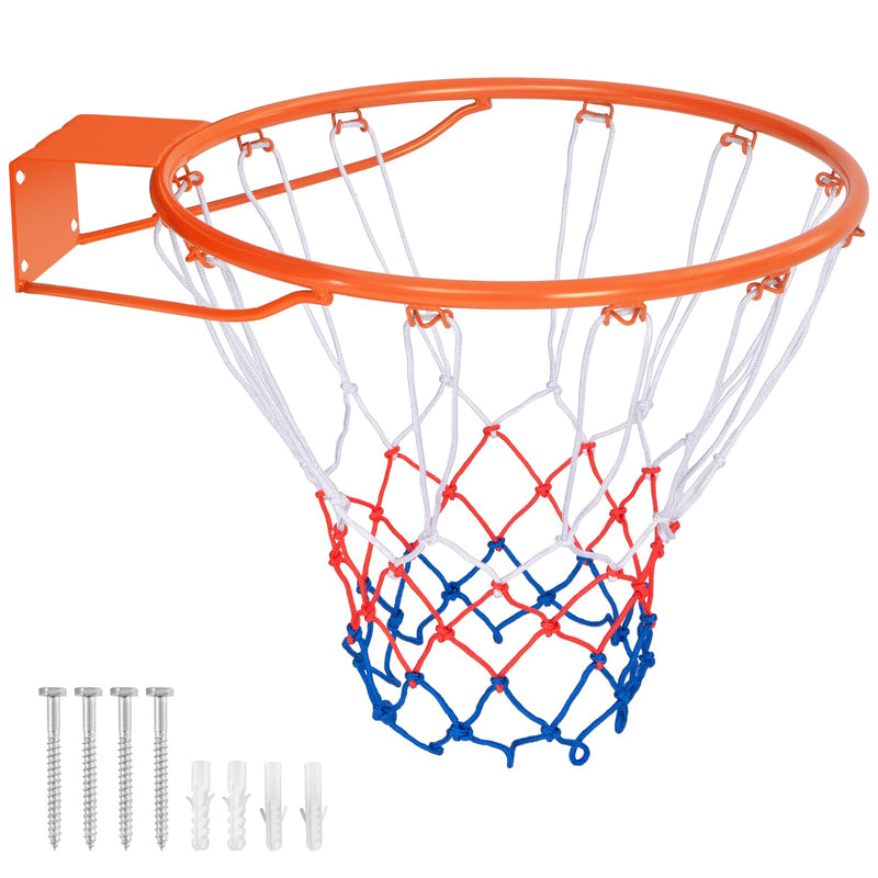 Load image into Gallery viewer, Goplus 18’’/15’’ Replacement Basketball Rim, Wall Door Mounted Basketball Hoop with All Weather Net