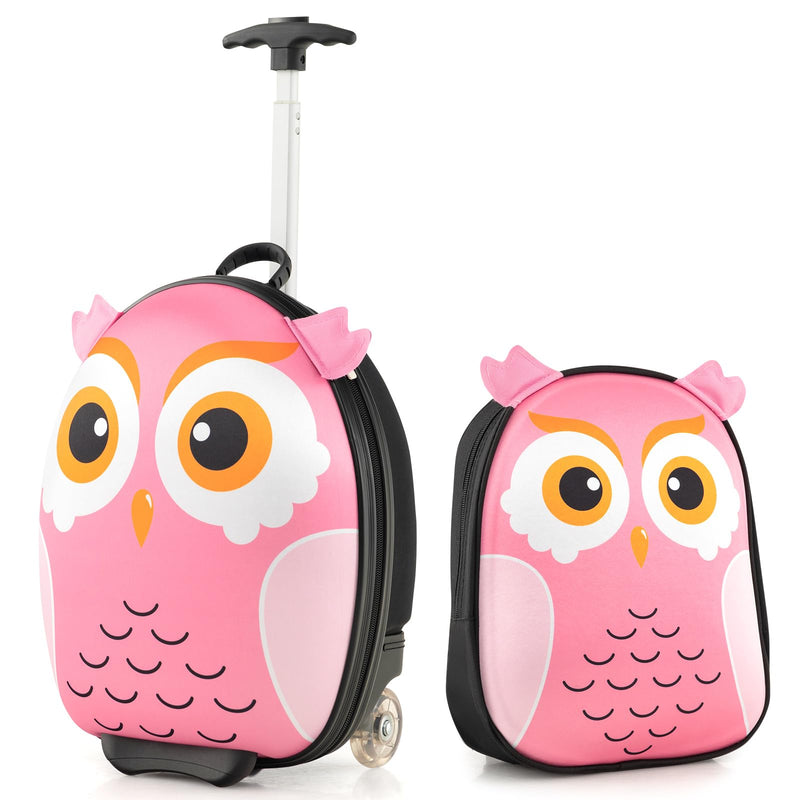 Load image into Gallery viewer, Goplus 2PC Kids Carry On Luggage Set, 16" Rolling Suitcase & 12" Backpack