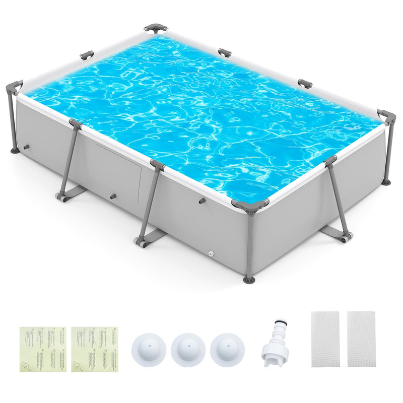 Load image into Gallery viewer, Goplus 10' x 6.8' x 26" Rectangle Metal Frame Above Ground Swimming Pool