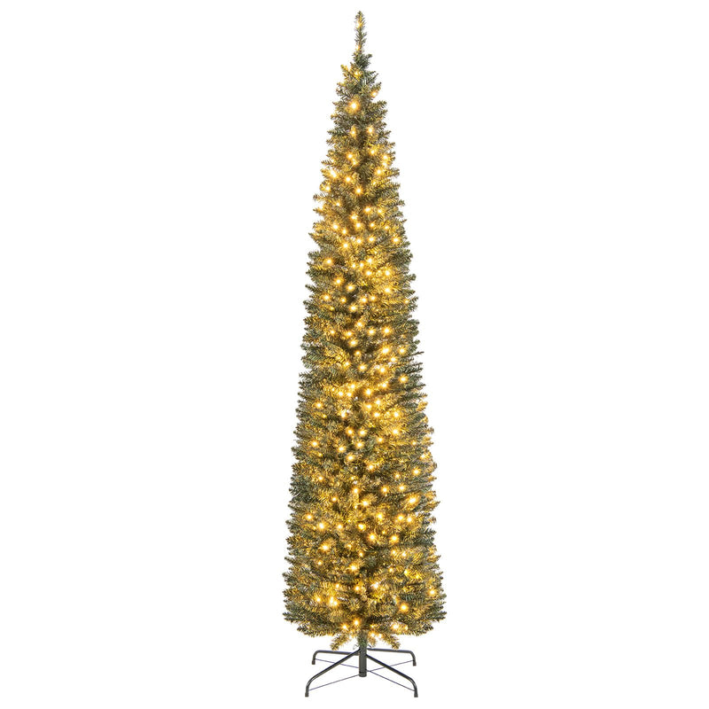 Load image into Gallery viewer, Goplus 5ft Pre-Lit Pencil Christmas Tree, Artificial Slim Xmas Tree with 150 Warm-White LED Lights