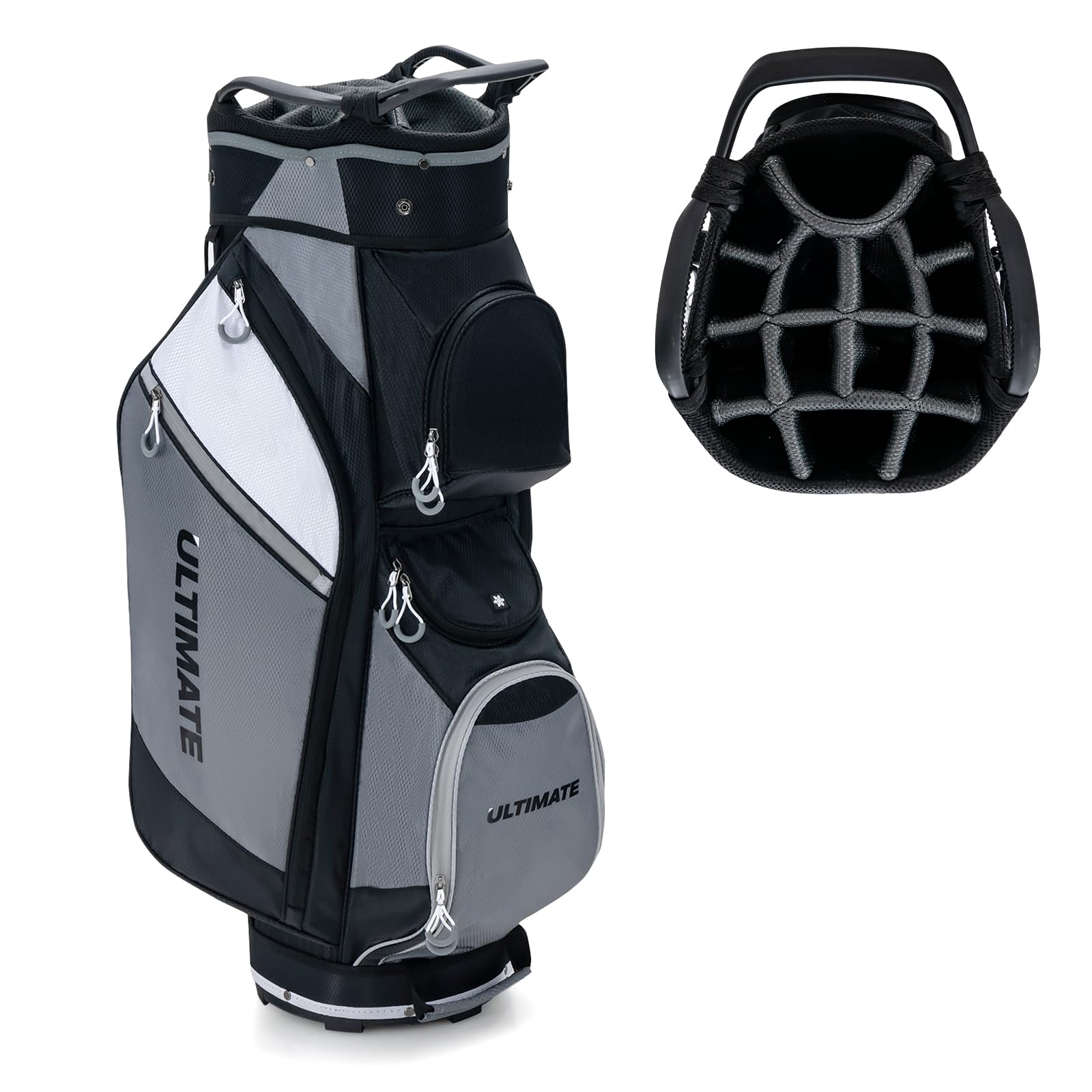 Goplus Golf Cart Bag with 14-Way Top Dividers, Golf Club Bag with