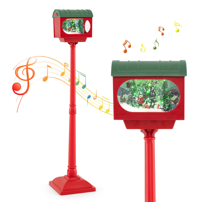 Load image into Gallery viewer, Goplus 59 Inch Musical Christmas Street Lamp, Festive Lamp Post w/Sound-Activated Snow Globe Lantern