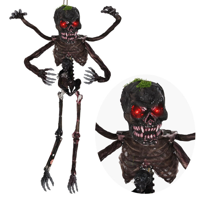 Load image into Gallery viewer, Goplus 6 FT Animated Halloween Decoration Hanging Zombie Sound-Activated Skeleton Decoration