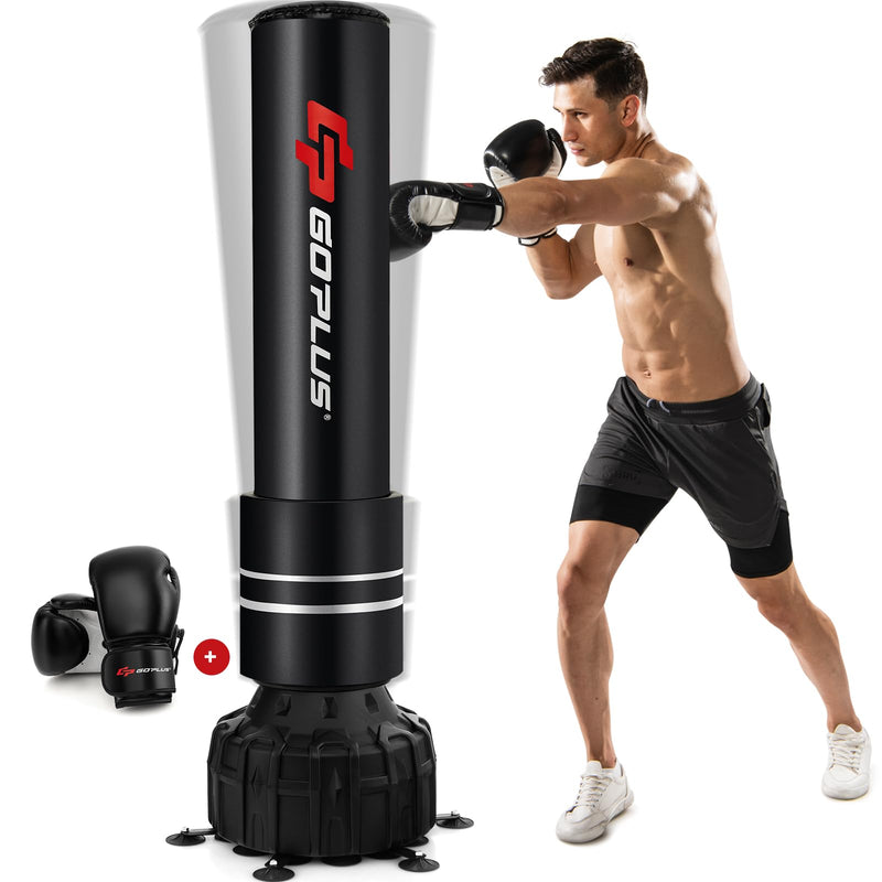 Load image into Gallery viewer, Goplus Freestanding Punching Bag, 71" Heavy Boxing Bag with 25 Suction Cups, Boxing Gloves, Filling Base