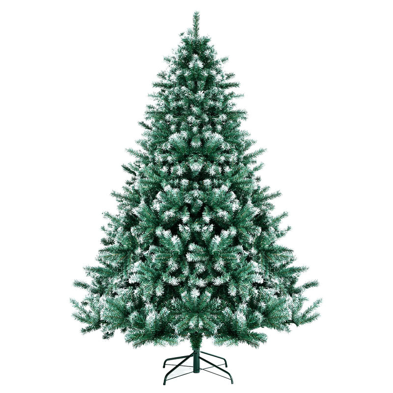 Load image into Gallery viewer, Goplus Unlit Artificial Christmas Tree Hinged Xmas Tree with Partially Flocked Design