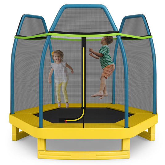 Goplus 7FT Trampoline for Kids, ASTM Approved Trampoline for Boys Girls Outdoor Indoor