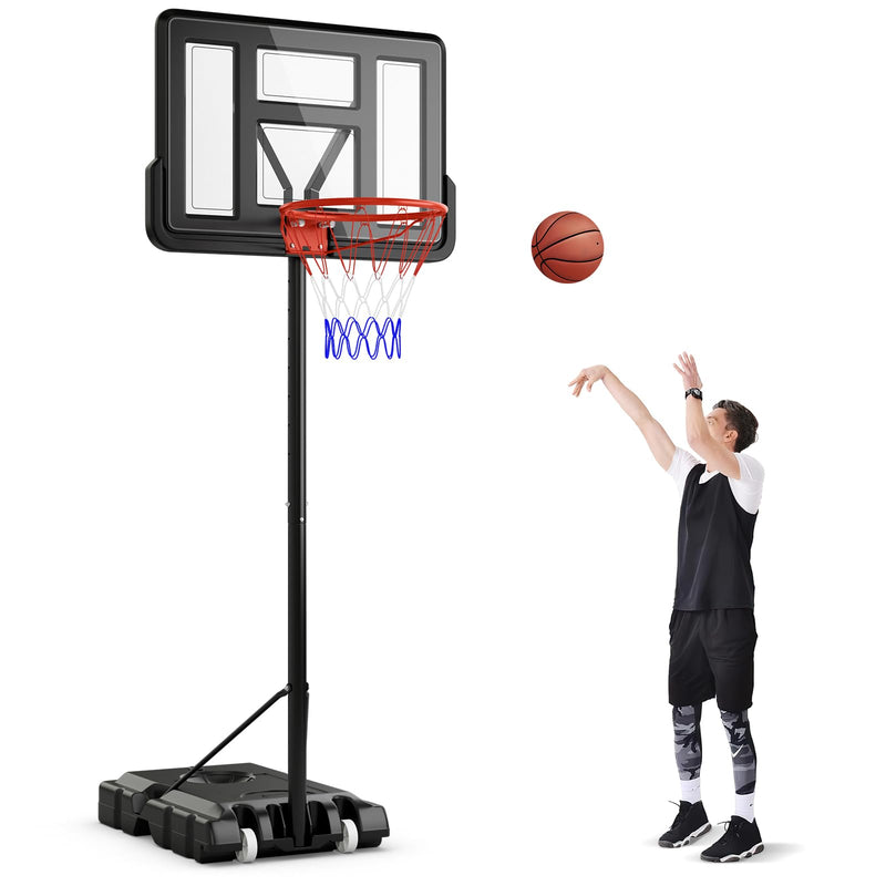 Load image into Gallery viewer, Goplus Portable Basketball Hoop, 10FT Height Adjustable Basketball Goal w/44‘’ Shatterproof Backboard