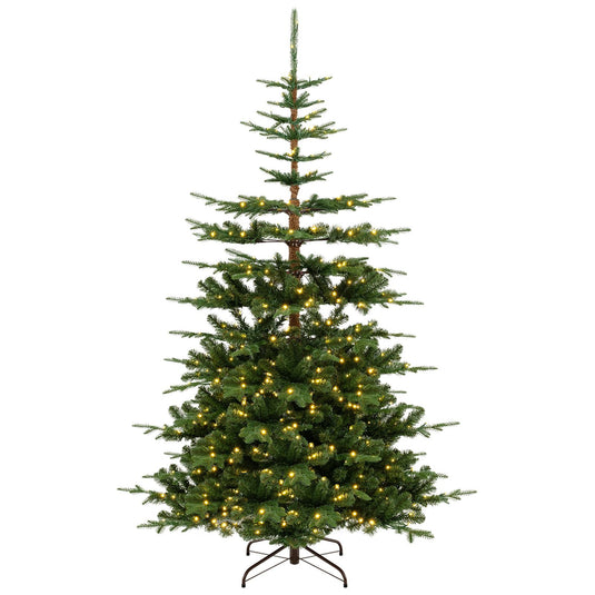 Goplus 7 FT Pre-Lit Artificial Christmas Tree with 1303 PE & PVC Branch Tips