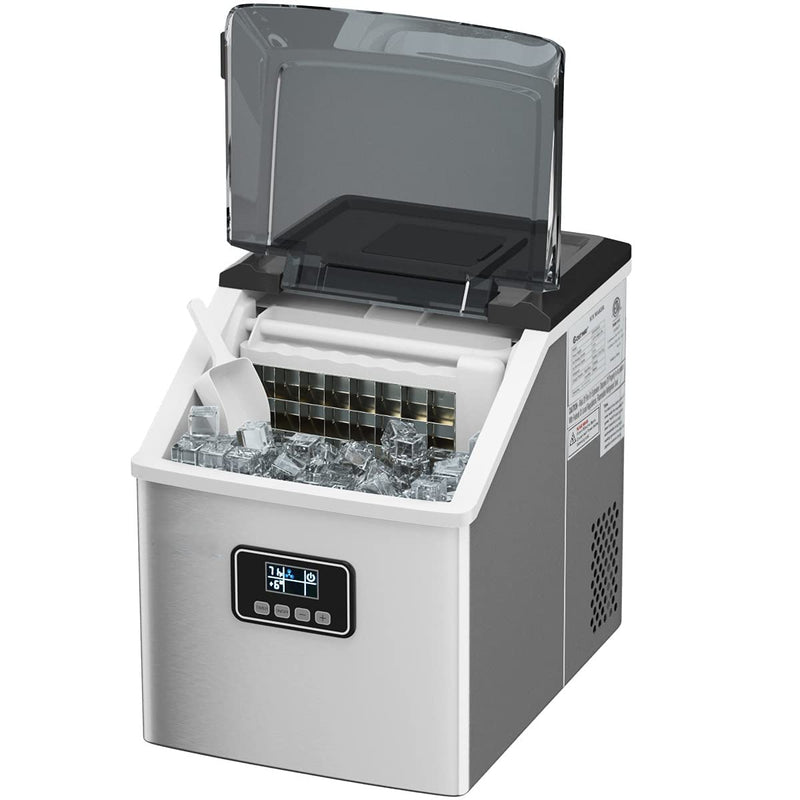 Load image into Gallery viewer, Countertop Ice Maker Machine, Stainless Steel, 48LBS/24H, Self-Clean Function