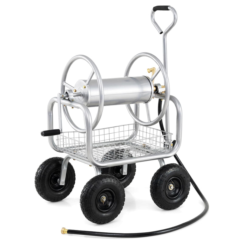 Load image into Gallery viewer, Goplus Hose Reel Cart with Storage Basket Hold Up to 300 ft of 5/8" Hoses