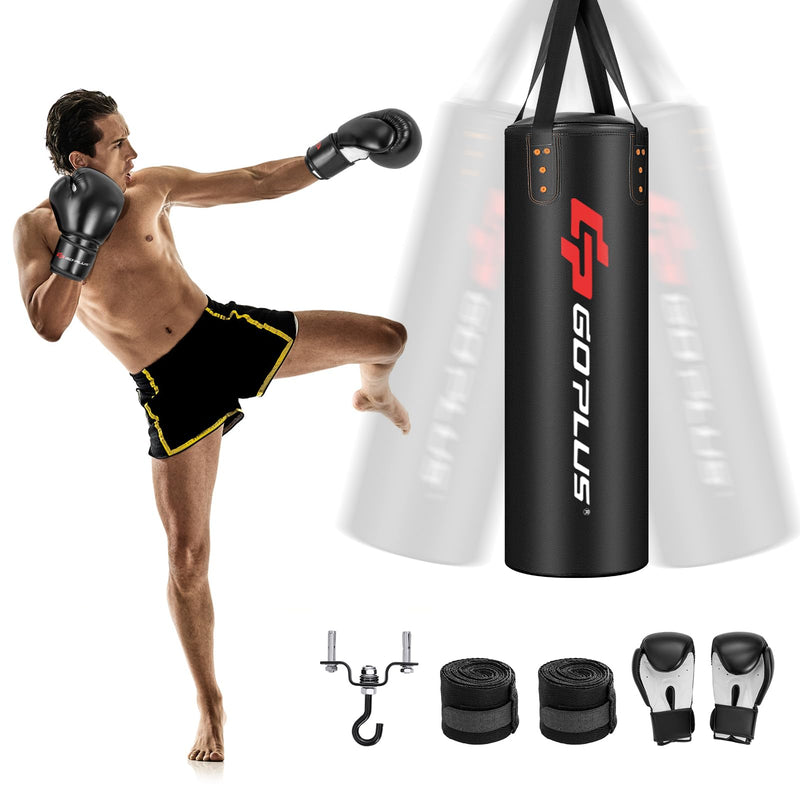 Load image into Gallery viewer, Goplus Punching Bag, Unfilled Heavy Boxing Bag Set with 12OZ Gloves, Wraps, Ceiling Hook, Hanging Kick Boxing Bag for Adults Youth