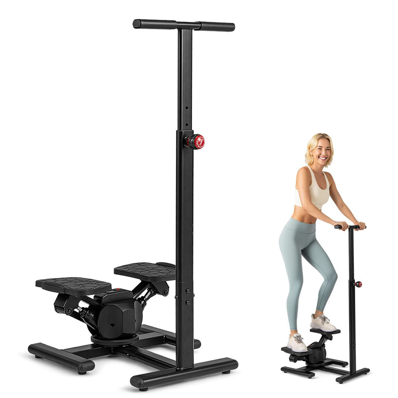 Load image into Gallery viewer, Goplus 2 in 1 Twist Stepper with Handlebar Waist Twister Platform & LCD Monitor