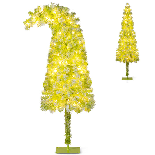 Goplus 5FT / 6FT / 7FT Whimsical Christmas Tree | Bendable Grinchs Xmas Tree