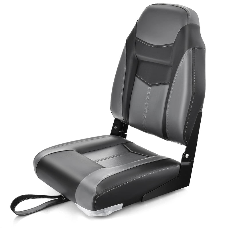Load image into Gallery viewer, Goplus 2 Pieces High Back Folding Boat Seat Set with Sponge Cushion