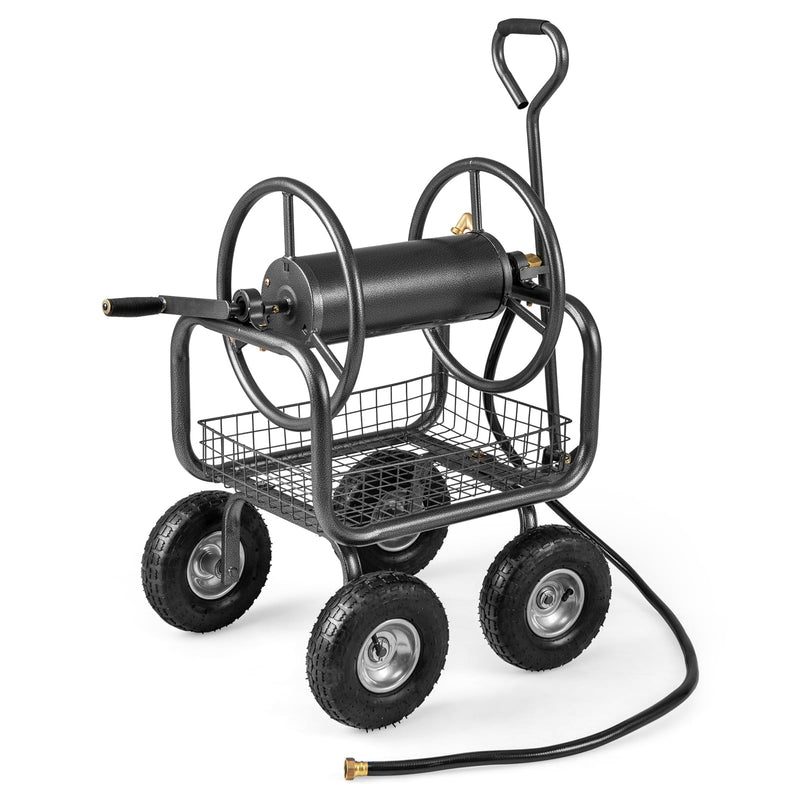 Load image into Gallery viewer, Goplus Hose Reel Cart with Storage Basket Hold Up to 300 ft of 5/8" Hoses