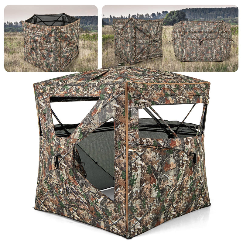 Load image into Gallery viewer, Goplus 3 in 1 Multifunctional Hunting Blind, 360° One-Way See-Through Hunting Tent w/Skylight