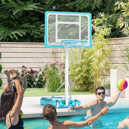 Goplus Poolside 3.1-4.1 FT Adjustable Height Basketball Goal with 32