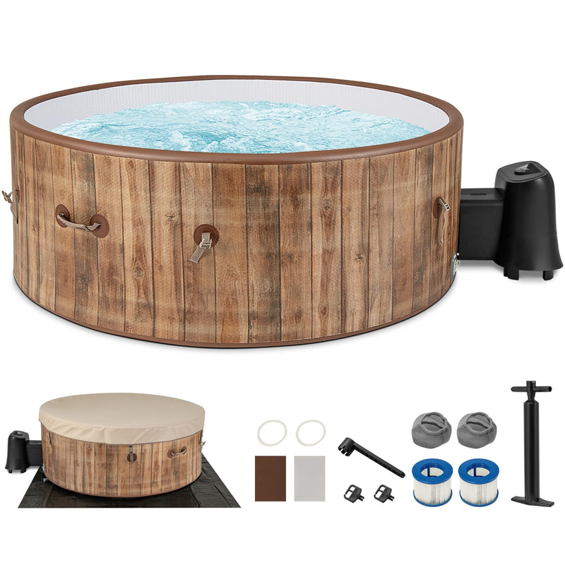 Load image into Gallery viewer, Goplus Inflatable Hot Tub, 4-6 Person 72” Round Pool Hottub w/120 Air Jets, Heater Pump, Control Panel