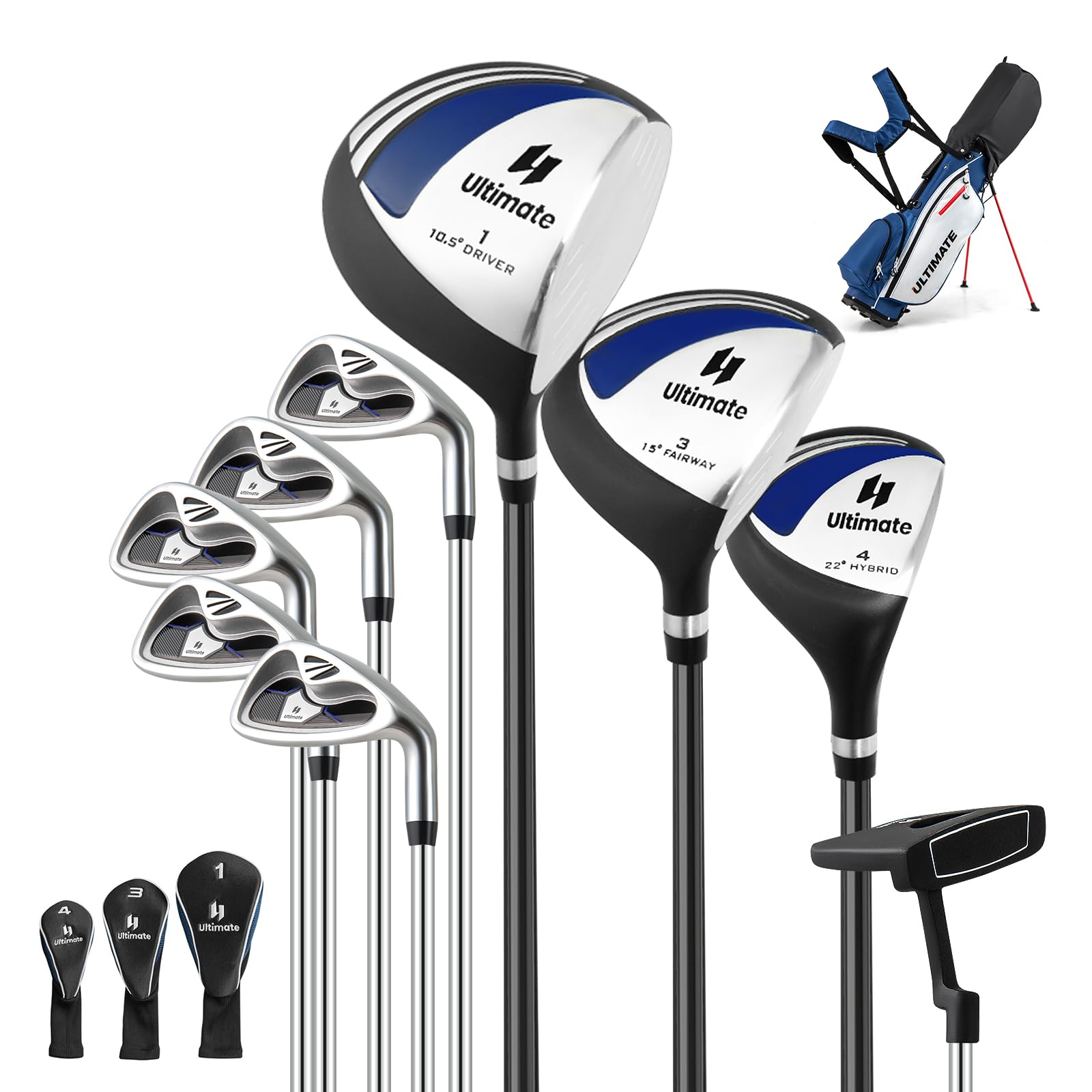 Goplus Complete Golf Club Set for Men, 9 Pieces Golf Clubs with