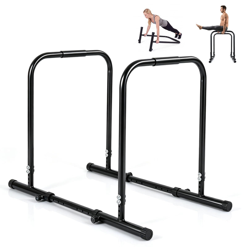 Load image into Gallery viewer, Goplus Adjustable Dip Bar Heavy Duty Parallette Push Up Stand with 660 LBS Capacity
