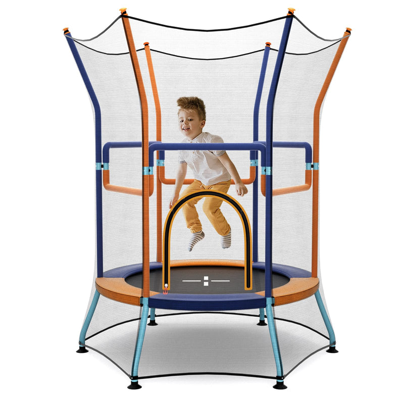 Load image into Gallery viewer, Goplus Kids Trampoline for Toddlers, ASTM Approved Mini Trampoline w/Heightened Safety Enclosure Net
