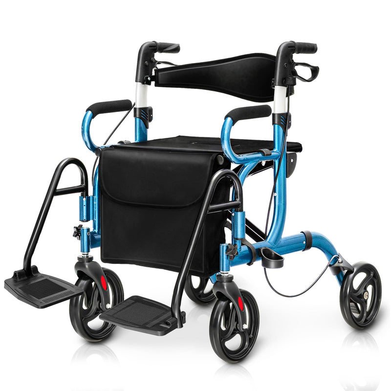 Load image into Gallery viewer, 2 in 1 Rollator Walker for Seniors, Medical Walker with Seat - Goplus