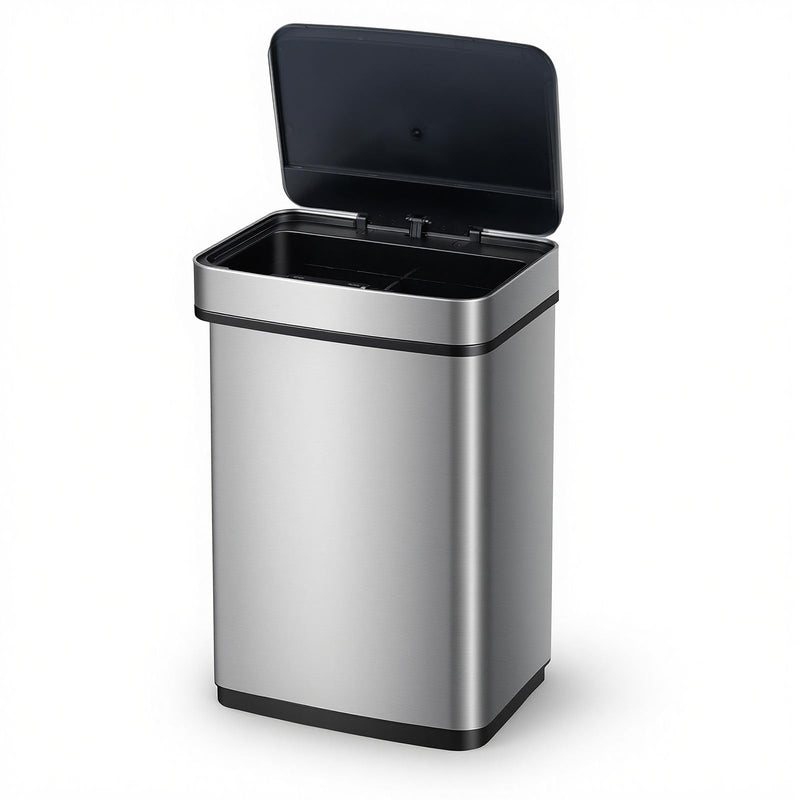 Load image into Gallery viewer, Goplus 16 Gal Automatic Stainless Steel Motion Sensor Trash Can with 2 Compartments