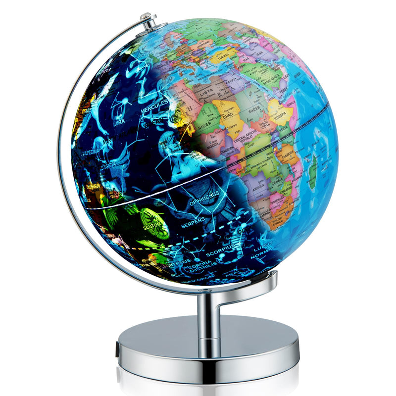 Load image into Gallery viewer, Goplus 9’’ Rotating 3 in 1 Illuminated World Globe with Constellation Stars