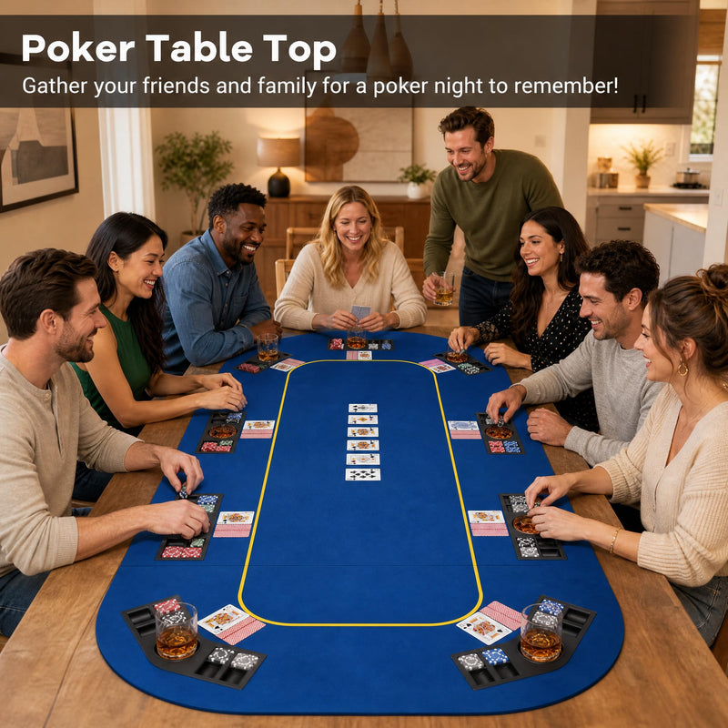 Load image into Gallery viewer, Goplus 79 x 36 Inch Poker Table Top | Foldable 8 Player Texas Holdem Poker Table Topper