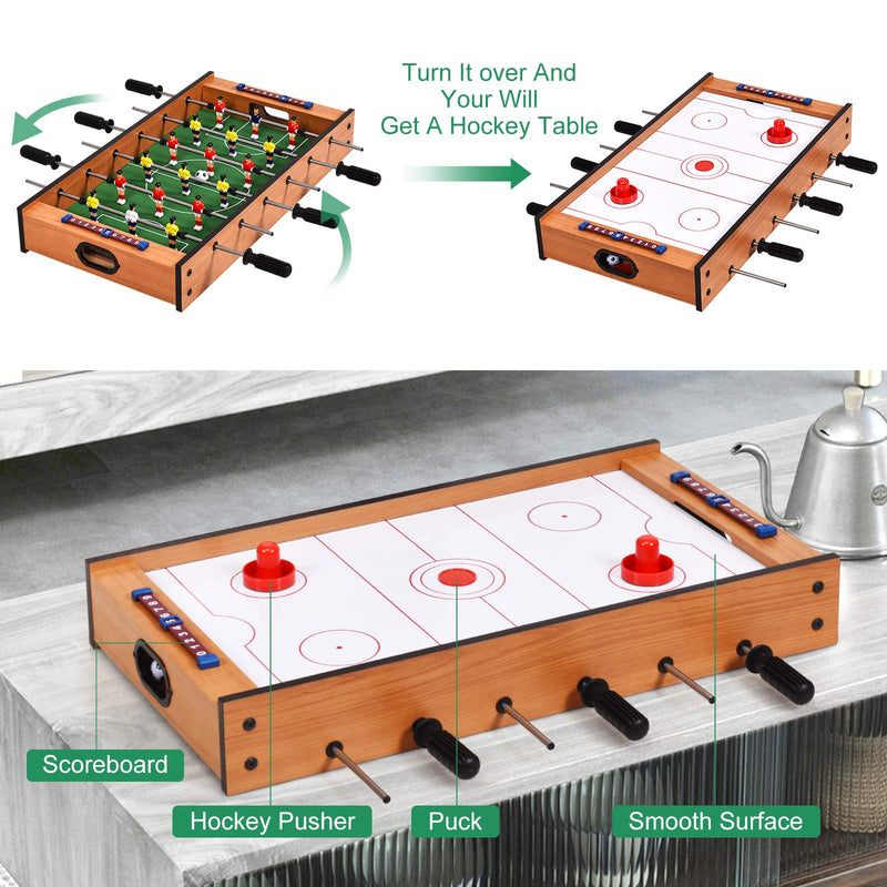 Load image into Gallery viewer, Goplus 2 in 1 Multi Game Table, Mini Foosball Table & Air Hockey Table with Realistic Playing Field