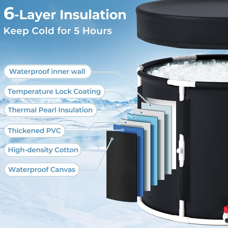 Load image into Gallery viewer, Goplus Foldable Ice Bath Tub for Athletes, Cold Plunge Tub w/Cover, Plunge Pool for Muscle Recovery Cold Water Therapy Training