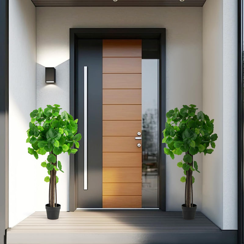 Load image into Gallery viewer, Goplus 44’’ Artificial Crabapple Tree, Tall Fake Plant in Pot with Real Wood Trunk