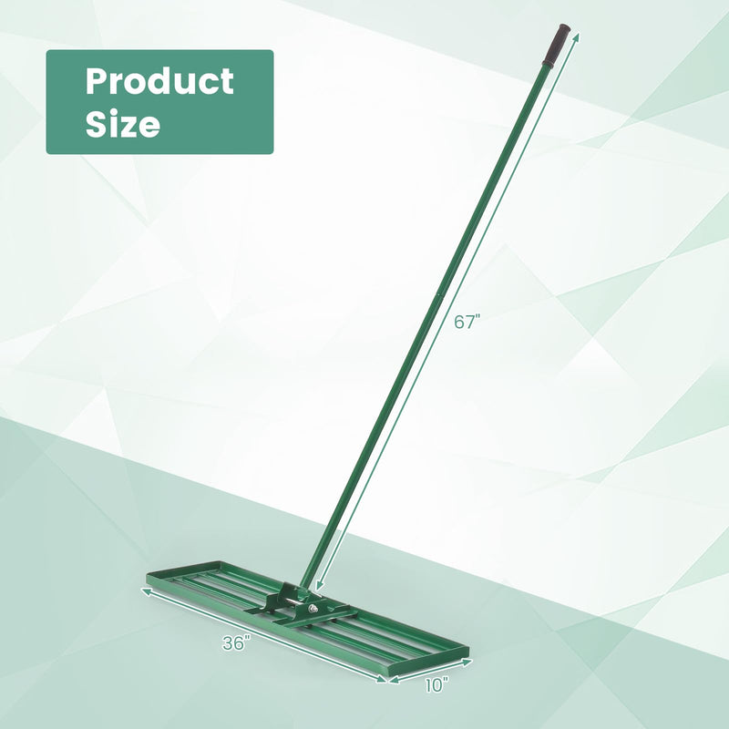 Load image into Gallery viewer, Goplus Lawn Leveling Rake, Heavy Duty Level Lawn Tool w/ Ergonomic Handle for Soil