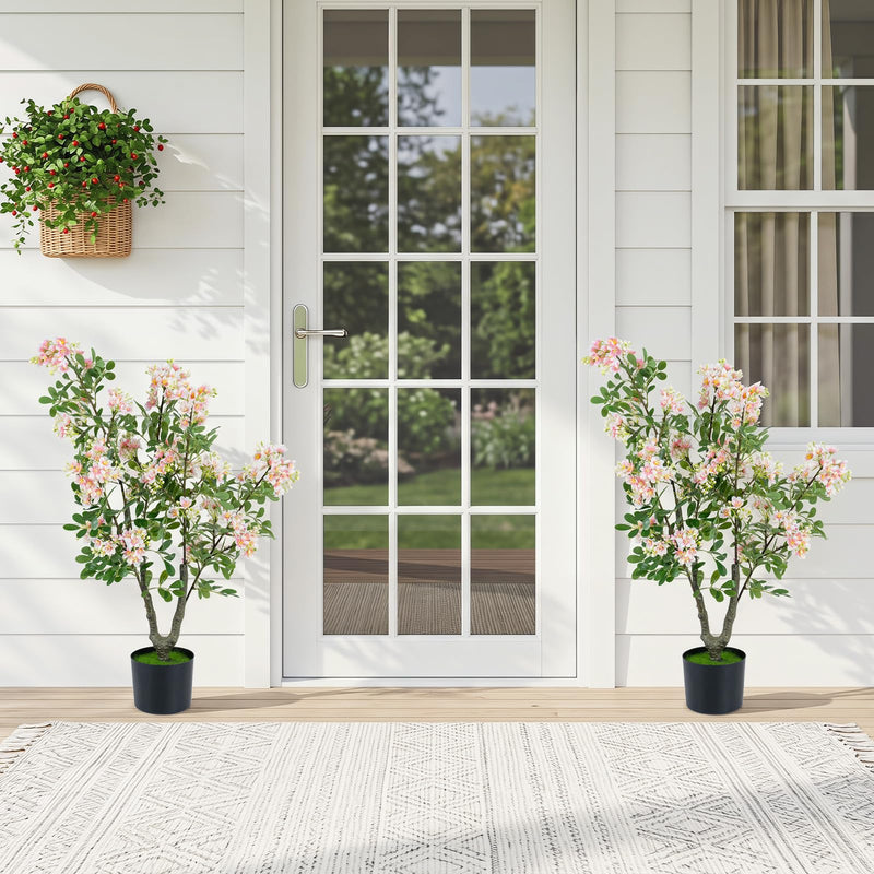 Load image into Gallery viewer, Goplus 36" Artificial Impatiens Blossom Tree w/Mini Fruits & Faux Grass
