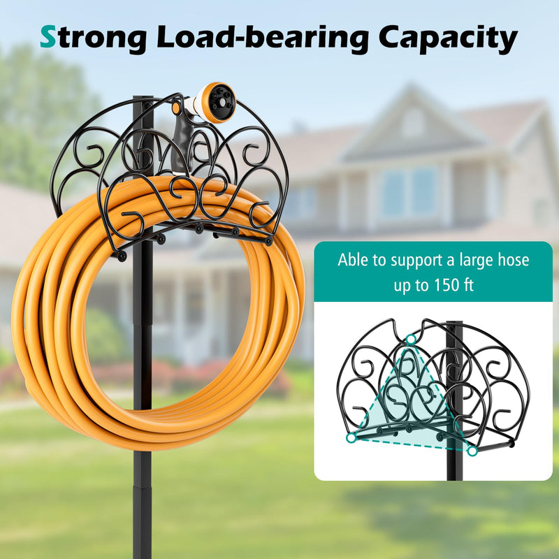 Load image into Gallery viewer, Goplus Garden Hose Holder, Detachable Metal Hose Stand Rack with 3 Anchor Points