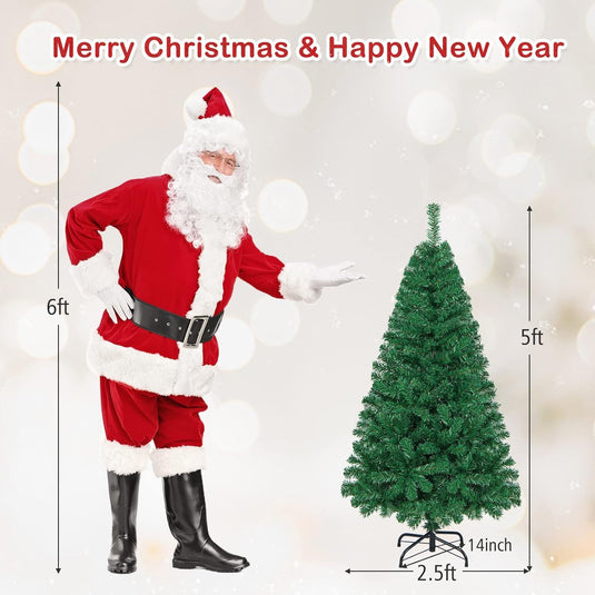 Goplus 5ft Artificial Christmas Tree Unlit Christmas Pine Tree with 350 PVC Branch Tips